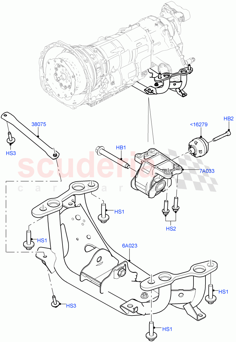 Transmission Mounting (2.0L 16V TIVCT T/C 240PS Petrol) ((V) FROMFA000001) of Land Rover Land Rover Range Rover Sport (2014+) [4.4 DOHC Diesel V8 DITC]