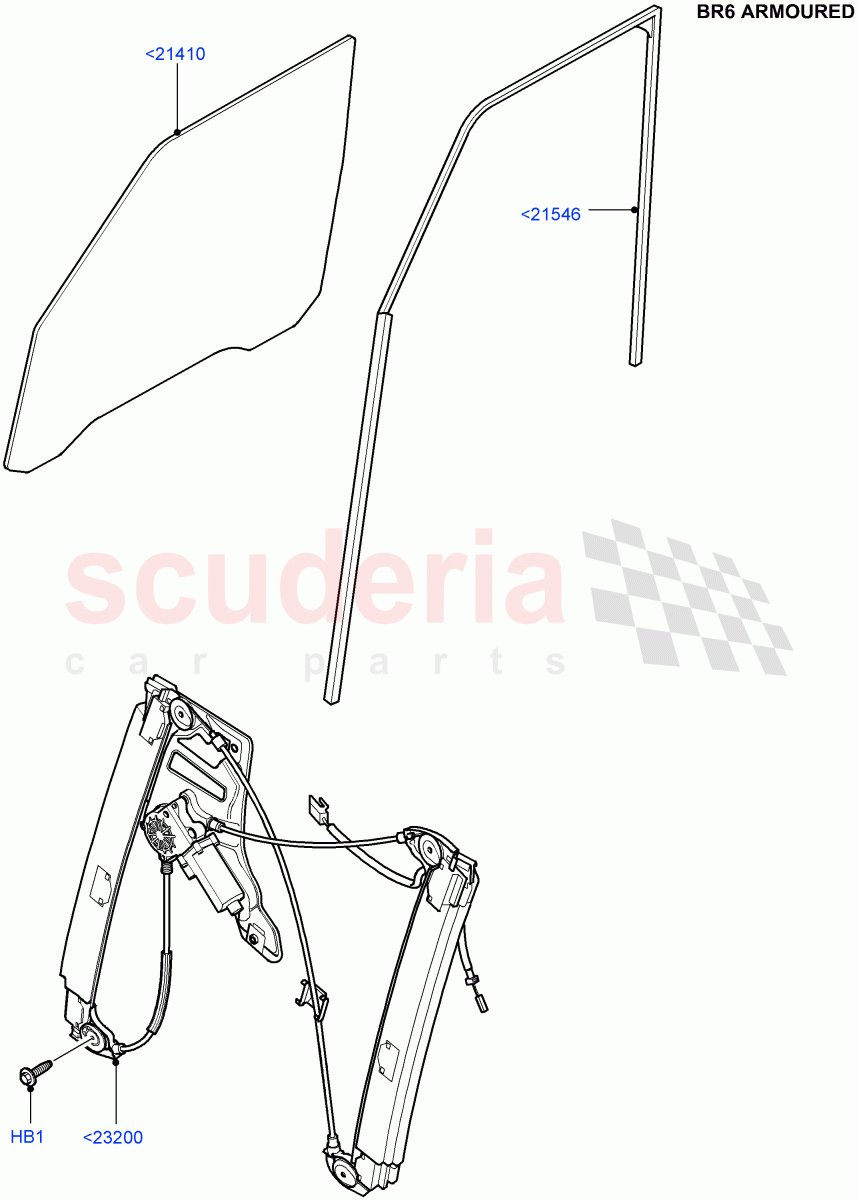 Front Door Glass & Window Controls(With B6 Level Armouring)((V)FROMAA000001) of Land Rover Land Rover Range Rover (2010-2012) [4.4 DOHC Diesel V8 DITC]