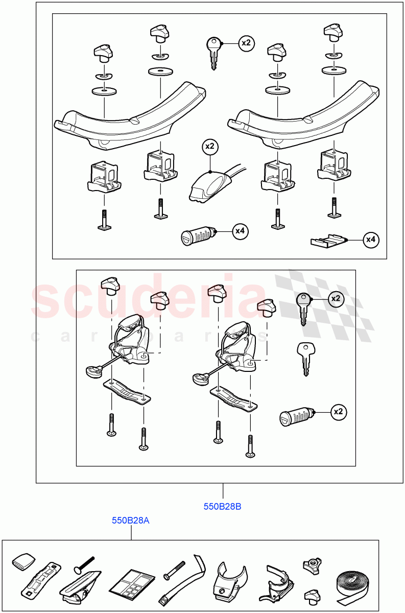 Carriers & Boxes(Canoe Carrier)(Halewood (UK),Itatiaia (Brazil)) of Land Rover Land Rover Range Rover Evoque (2012-2018) [2.0 Turbo Petrol GTDI]