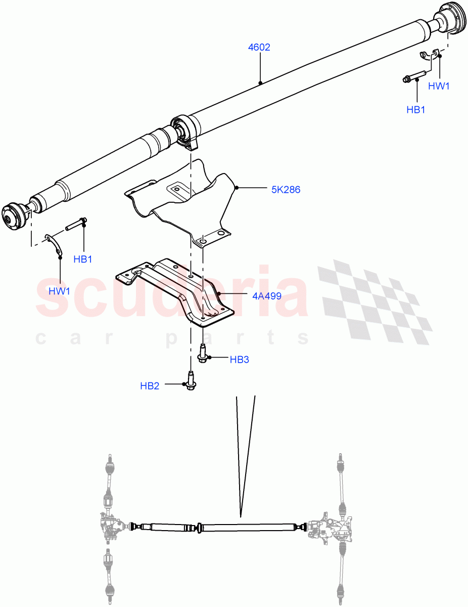 Drive Shaft - Rear Axle Drive(Changsu (China),Efficient Driveline)((V)FROMFG000001,(V)TOKG446856) of Land Rover Land Rover Discovery Sport (2015+) [1.5 I3 Turbo Petrol AJ20P3]