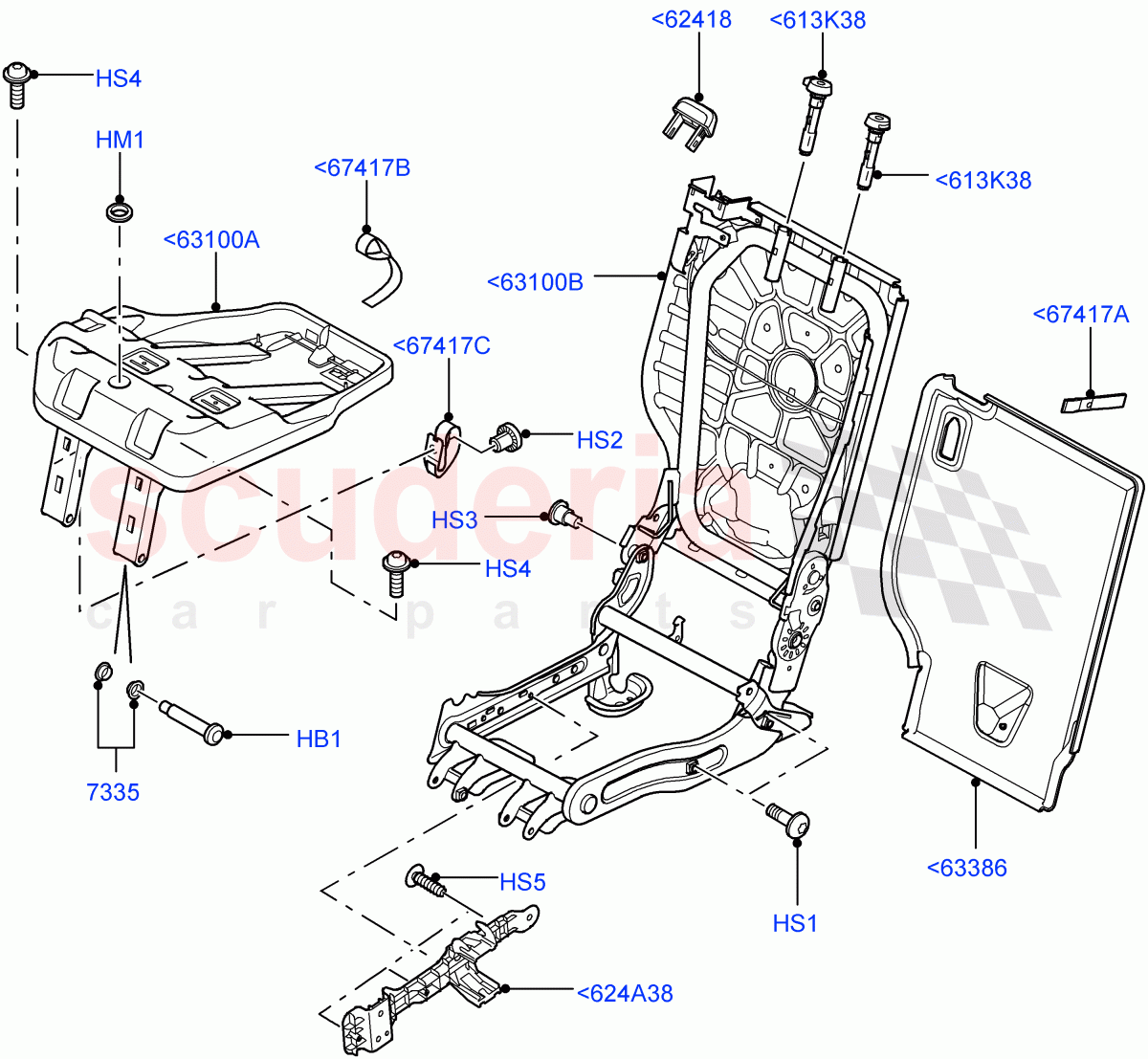 Rear Seat Frame ((V) FROMAA000001) of Land Rover Land Rover Range Rover Sport (2010-2013) [5.0 OHC SGDI NA V8 Petrol]