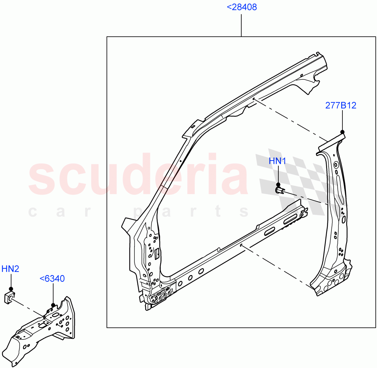 Side Panels - Inner (Middle - Front) (Halewood (UK)) of Land Rover Land Rover Range Rover Evoque (2019+) [2.0 Turbo Diesel]