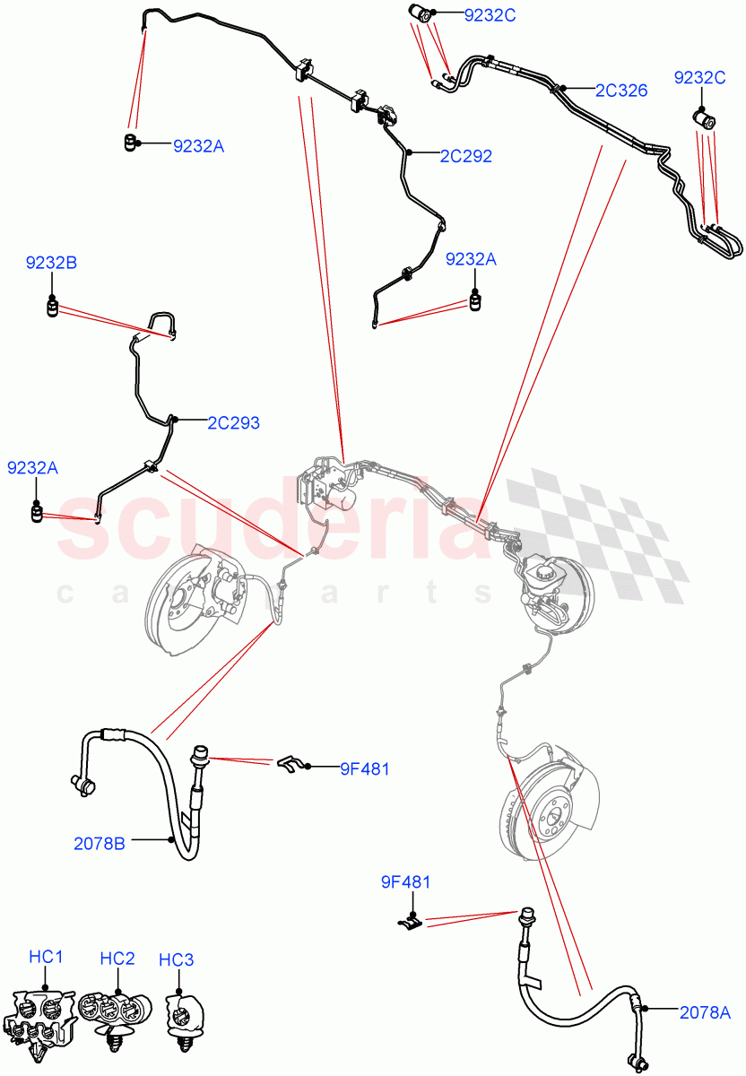 Front Brake Pipes(LHD)((V)TOLA999999) of Land Rover Land Rover Range Rover Velar (2017+) [2.0 Turbo Diesel AJ21D4]