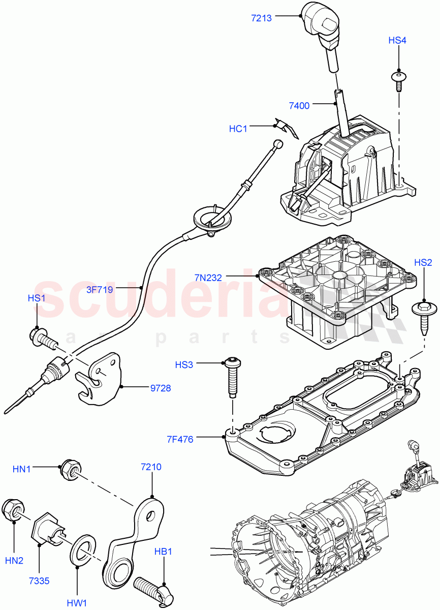 Gear Change-Automatic Transmission (Floor) (6 Speed Auto ZF 6HP26 Steptronic) ((V) TO9A999999) of Land Rover Land Rover Range Rover Sport (2005-2009) [2.7 Diesel V6]