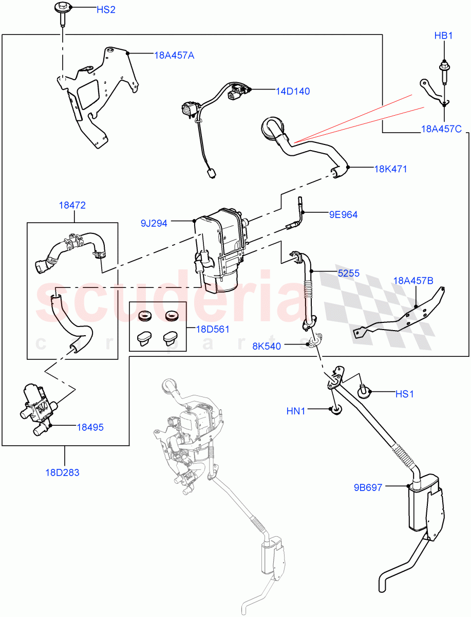 Auxiliary Fuel Fired Pre-Heater(Heater Components)(2.0L AJ200P Hi PHEV,With Fuel Fired Heater,Fuel Heater W/Pk Heat With Remote,Fuel Fired Heater With Park Heat)((V)FROMJA000001) of Land Rover Land Rover Range Rover (2012-2021) [3.0 Diesel 24V DOHC TC]