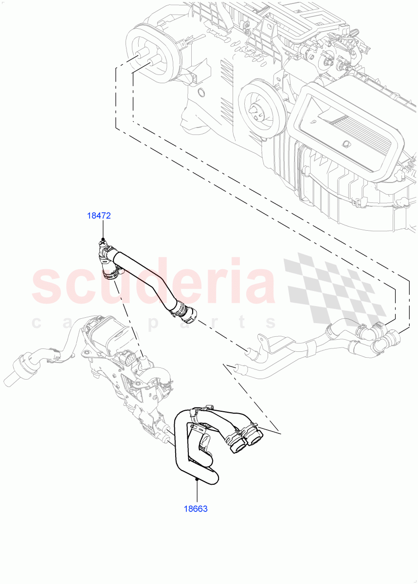 Heater Hoses(Front)(4.4L DOHC DITC V8 Diesel,Fuel Fired Heater With Park Heat,Fuel Heater W/Pk Heat With Remote)((V)FROMKA000001) of Land Rover Land Rover Range Rover Sport (2014+) [3.0 DOHC GDI SC V6 Petrol]