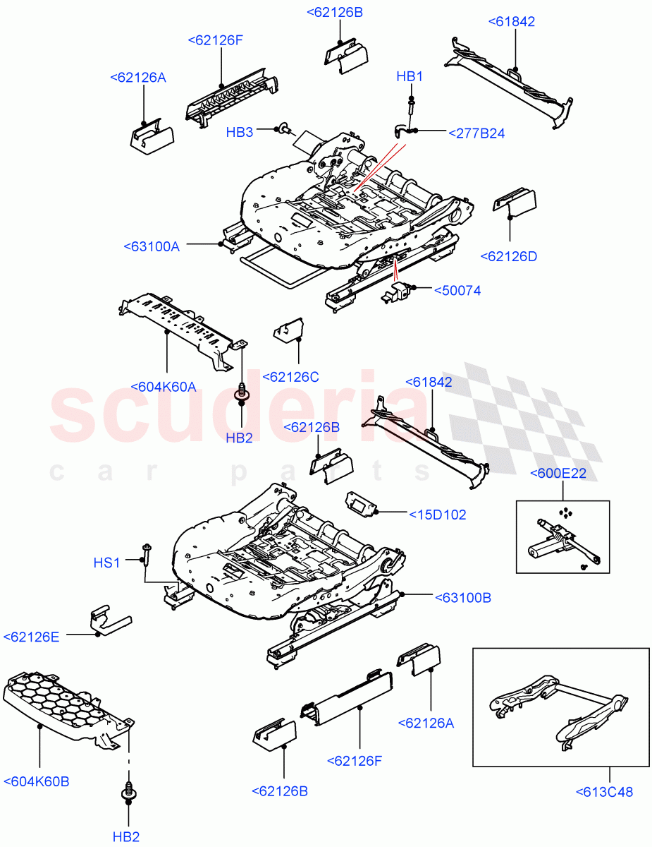 Front Seat Base(Solihull Plant Build)((V)FROMHA000001) of Land Rover Land Rover Discovery 5 (2017+) [3.0 Diesel 24V DOHC TC]