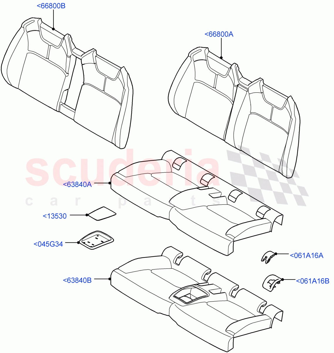 Rear Seat Pads/Valances & Heating(Halewood (UK),With 2 Rear Small Individual Seats)((V)FROMGH125984) of Land Rover Land Rover Range Rover Evoque (2012-2018) [2.0 Turbo Petrol GTDI]