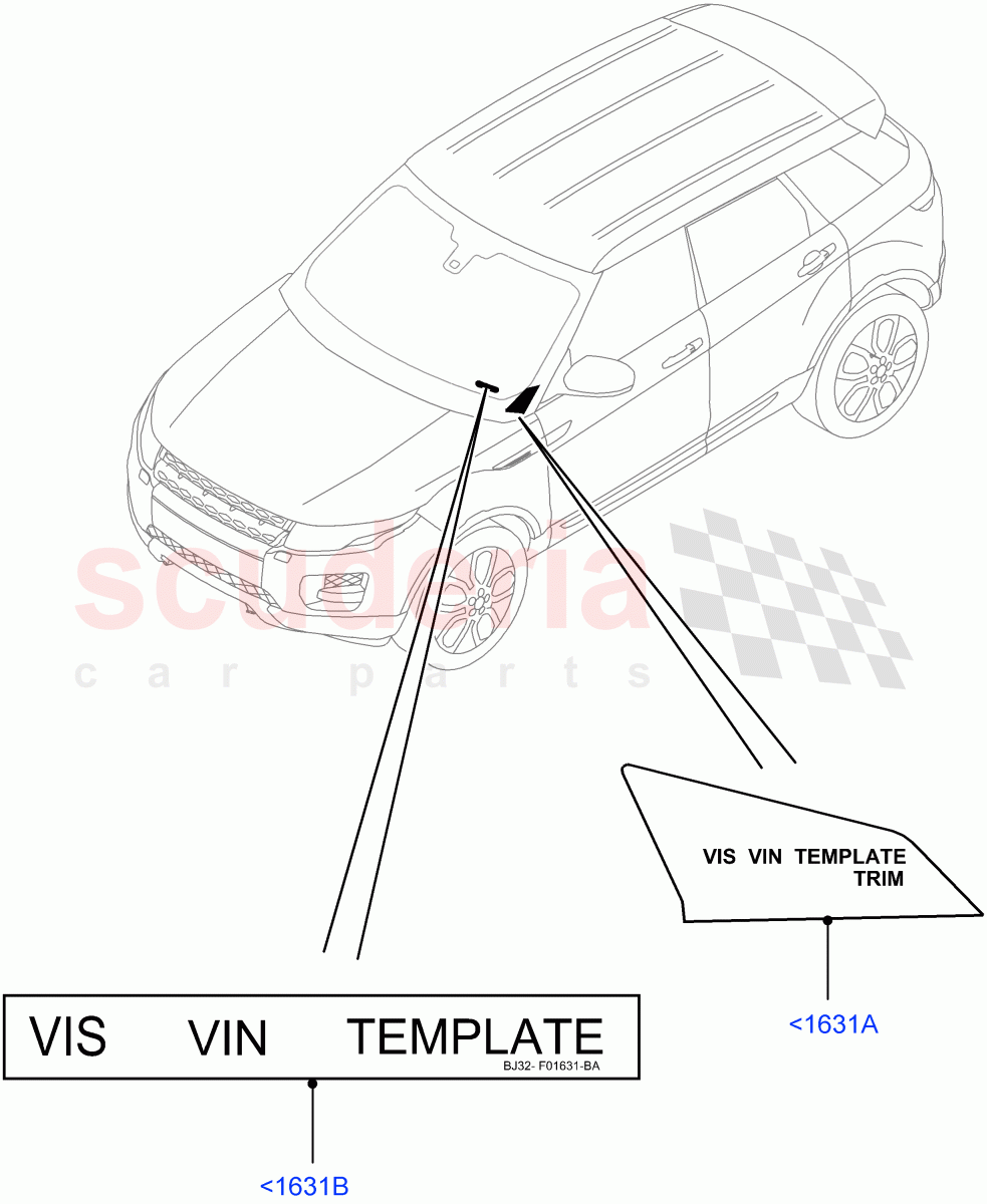 Labels(Windscreen)(Halewood (UK)) of Land Rover Land Rover Range Rover Evoque (2012-2018) [2.0 Turbo Petrol AJ200P]