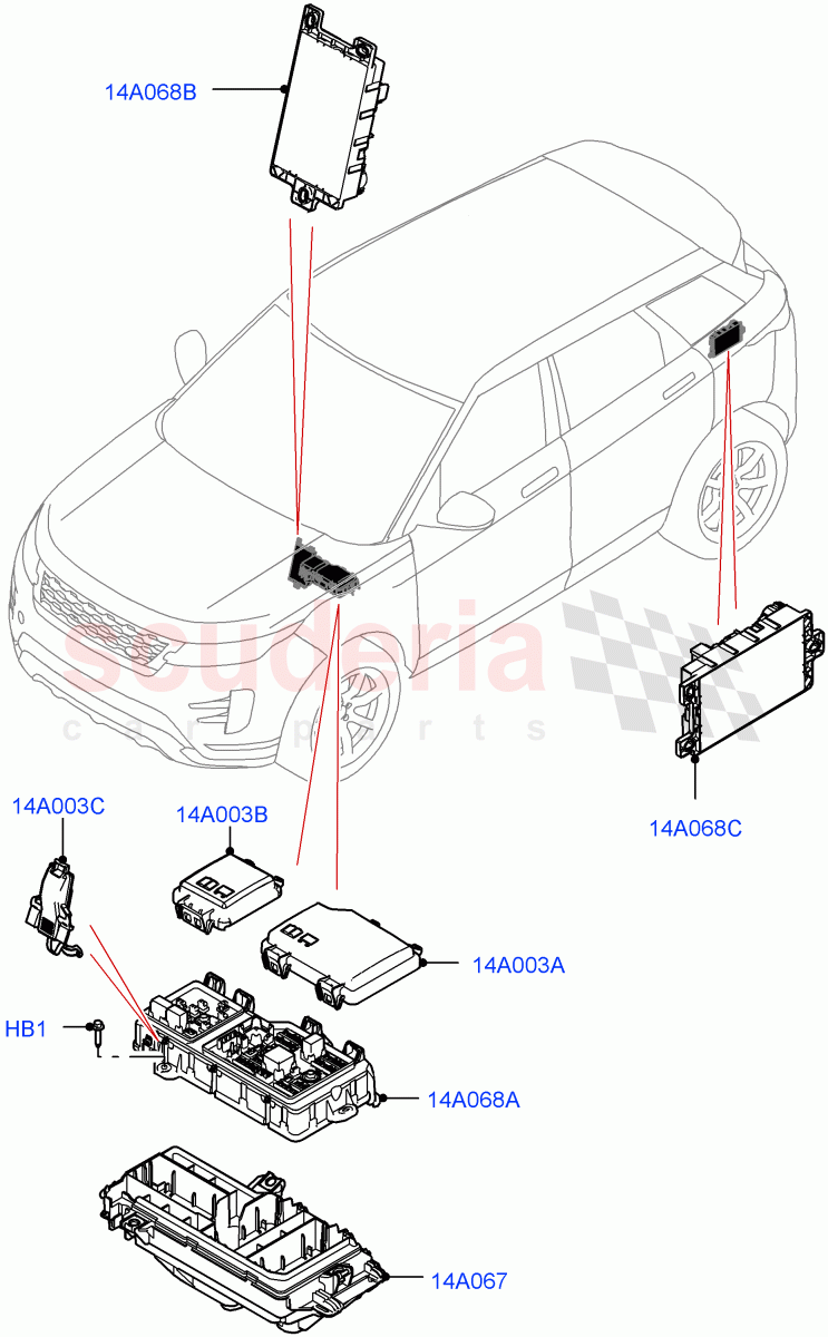 Fuses, Holders And Circuit Breakers (Passenger Compartment) (Itatiaia (Brazil)) of Land Rover Land Rover Range Rover Evoque (2019+) [1.5 I3 Turbo Petrol AJ20P3]
