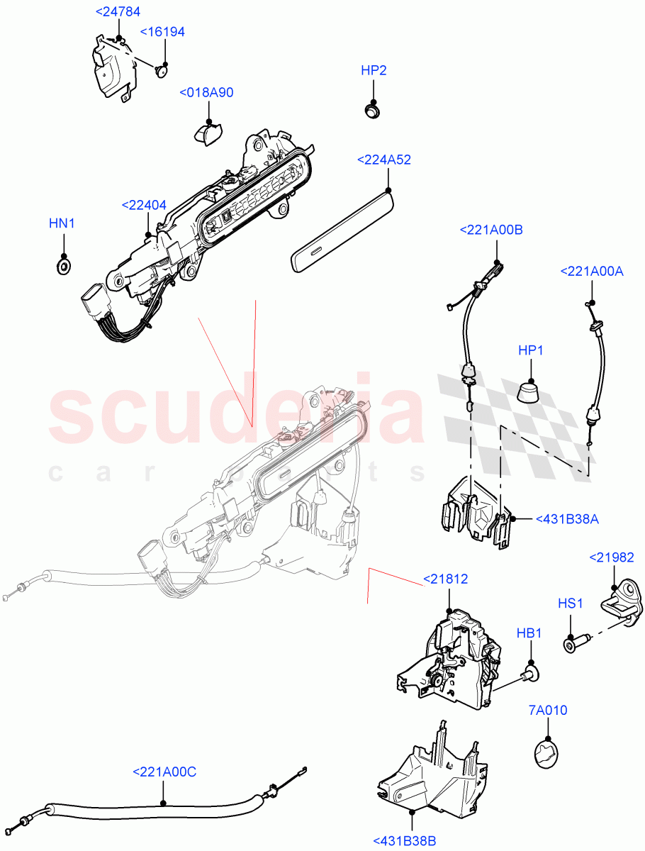 Front Door Lock Controls (Halewood (UK)) of Land Rover Land Rover Range Rover Evoque (2019+) [2.0 Turbo Diesel AJ21D4]