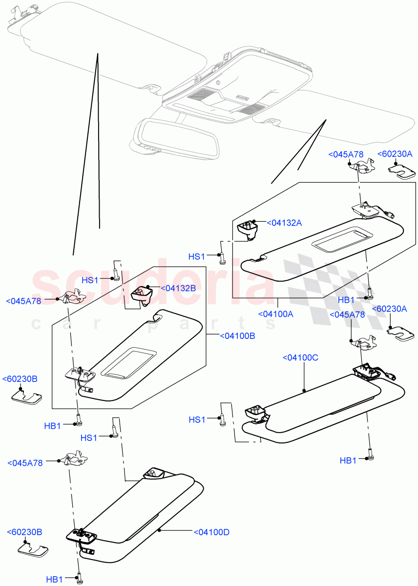 Headlining And Sun Visors(Interior Trim - Morzine) of Land Rover Land Rover Range Rover (2012-2021) [3.0 Diesel 24V DOHC TC]