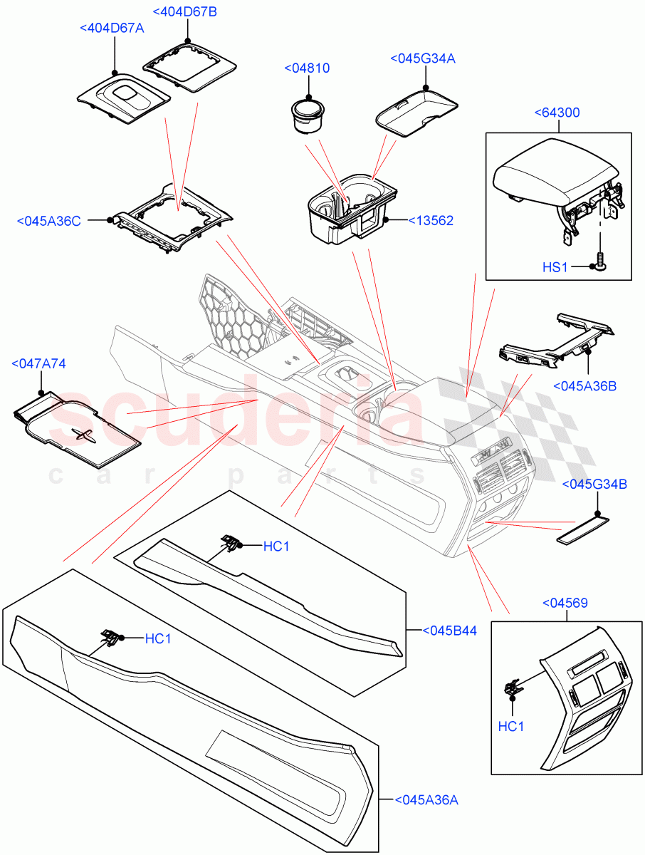 Console - Floor(External Components)(Changsu (China))((V)FROMKG446857) of Land Rover Land Rover Discovery Sport (2015+) [2.0 Turbo Diesel AJ21D4]