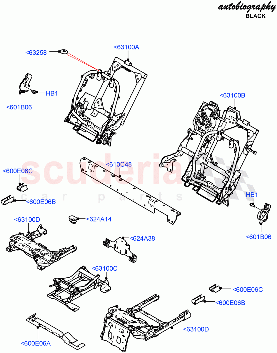 Rear Seat Base(2S AL Leather Diamond,40/20/40 Super Slouch Rear Seat)((V)FROMJA000001) of Land Rover Land Rover Range Rover (2012-2021) [3.0 DOHC GDI SC V6 Petrol]