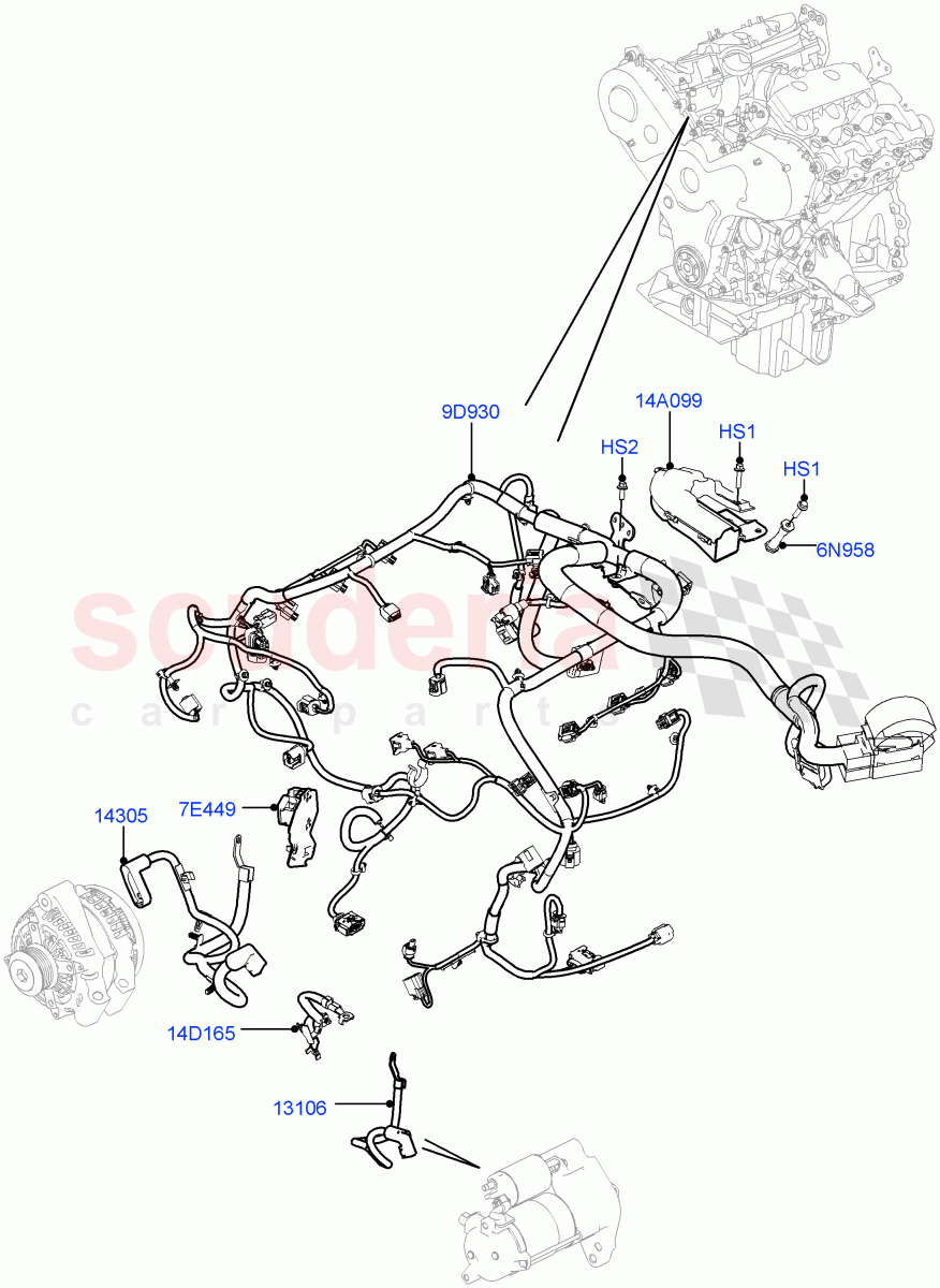 Electrical Wiring - Engine And Dash (3.0 V6 D Gen2 Twin Turbo) ((V) FROMFA000001) of Land Rover Land Rover Range Rover (2012-2021) [3.0 I6 Turbo Petrol AJ20P6]
