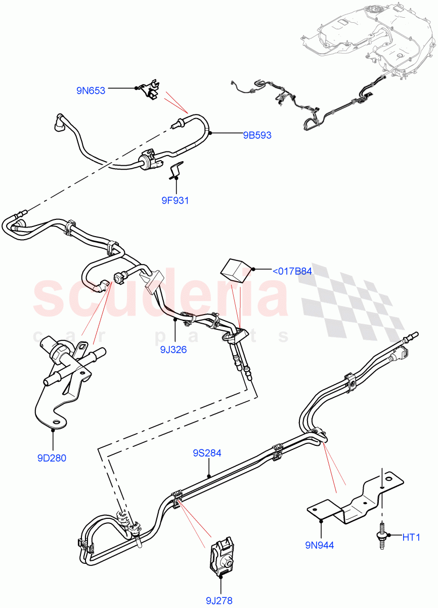 Fuel Lines(Front, Nitra Plant Build)(3.0L DOHC GDI SC V6 PETROL)((V)FROMK2000001) of Land Rover Land Rover Discovery 5 (2017+) [3.0 DOHC GDI SC V6 Petrol]