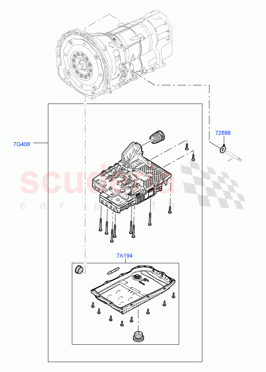 Valve Body - Main Control & Servo's(3.0 V6 D Gen2 Twin Turbo,8 Speed Auto Trans ZF 8HP70 4WD,3.0L DOHC GDI SC V6 PETROL,4.4L DOHC DITC V8 Diesel,3.0 V6 Diesel)((V)FROMBA000001) of Land Rover Land Rover Range Rover (2010-2012) [4.4 DOHC Diesel V8 DITC]