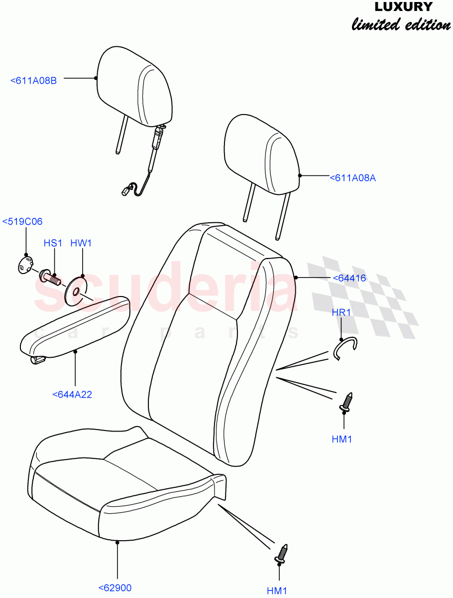 Front Seat Covers((V)FROMCA000001) of Land Rover Land Rover Discovery 4 (2010-2016) [5.0 OHC SGDI NA V8 Petrol]