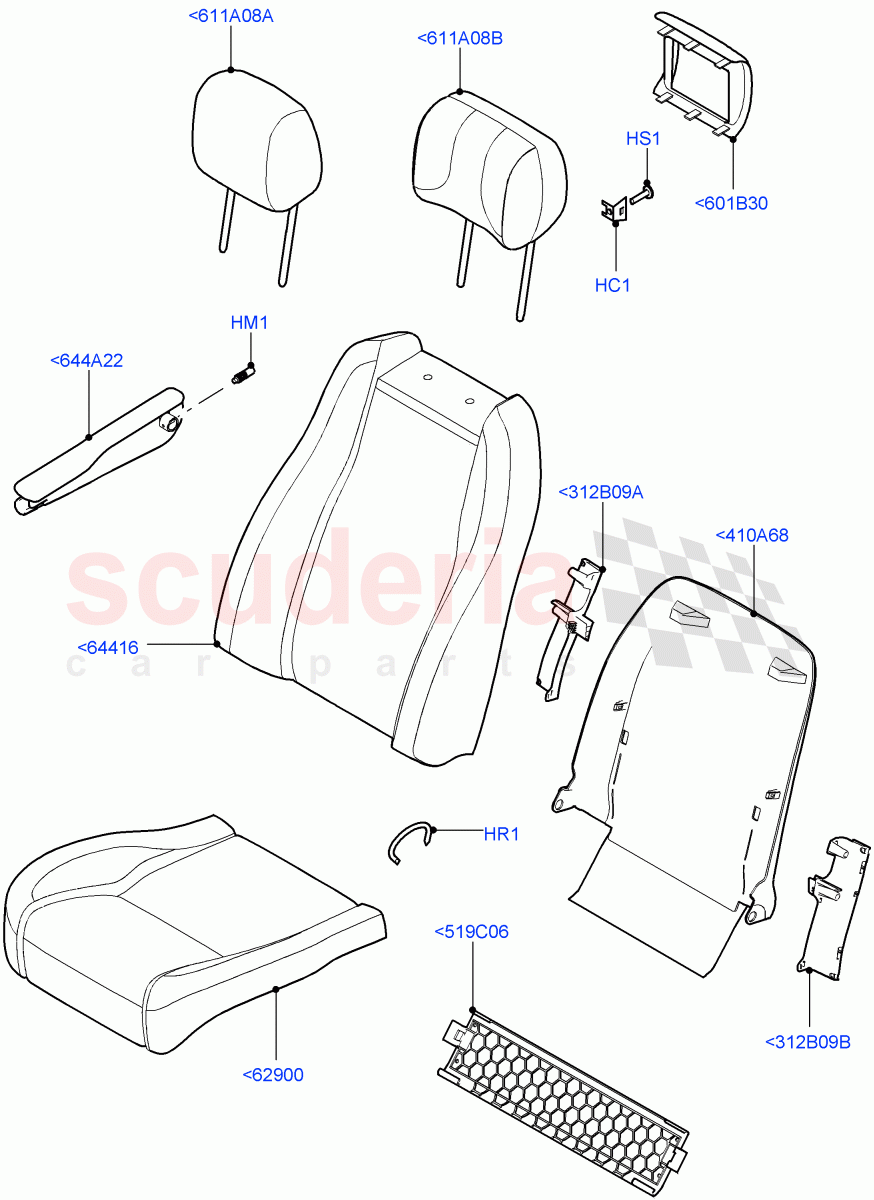 Front Seat Covers(Taurus Leather)((V)TOHA999999) of Land Rover Land Rover Range Rover (2012-2021) [3.0 Diesel 24V DOHC TC]