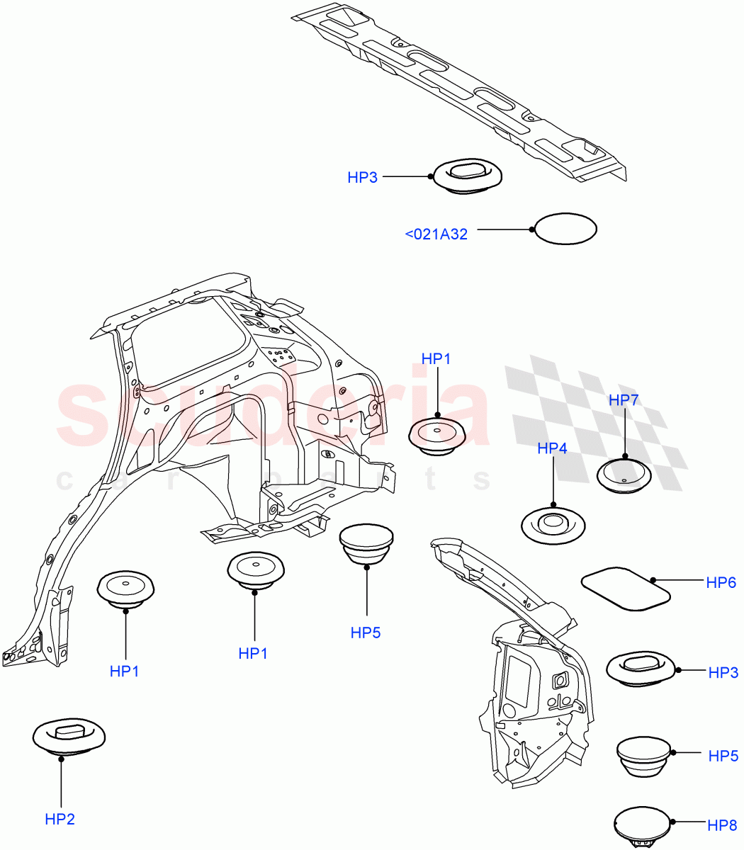 Plugs - Body(Rear)((V)TO9A999999) of Land Rover Land Rover Range Rover Sport (2005-2009) [4.2 Petrol V8 Supercharged]