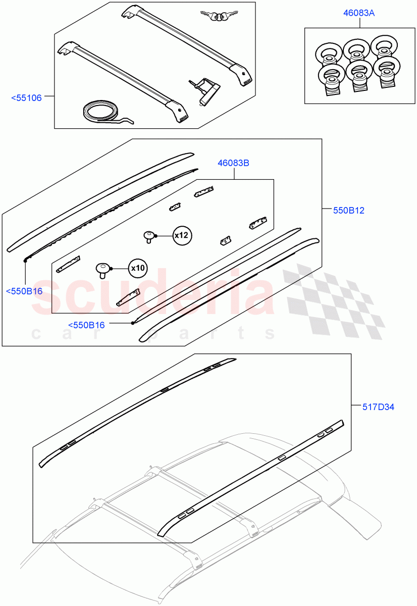 Roof Rails & Crossbars(Accessory) of Land Rover Land Rover Range Rover Sport (2014+) [3.0 I6 Turbo Diesel AJ20D6]