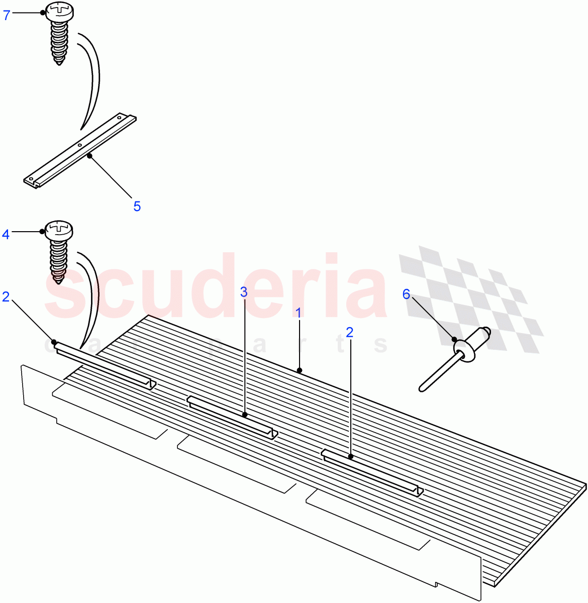 Rubber Mats-Intermediate Floor(130" Wheelbase,110" Wheelbase)((V)FROM7A000001) of Land Rover Land Rover Defender (2007-2016)