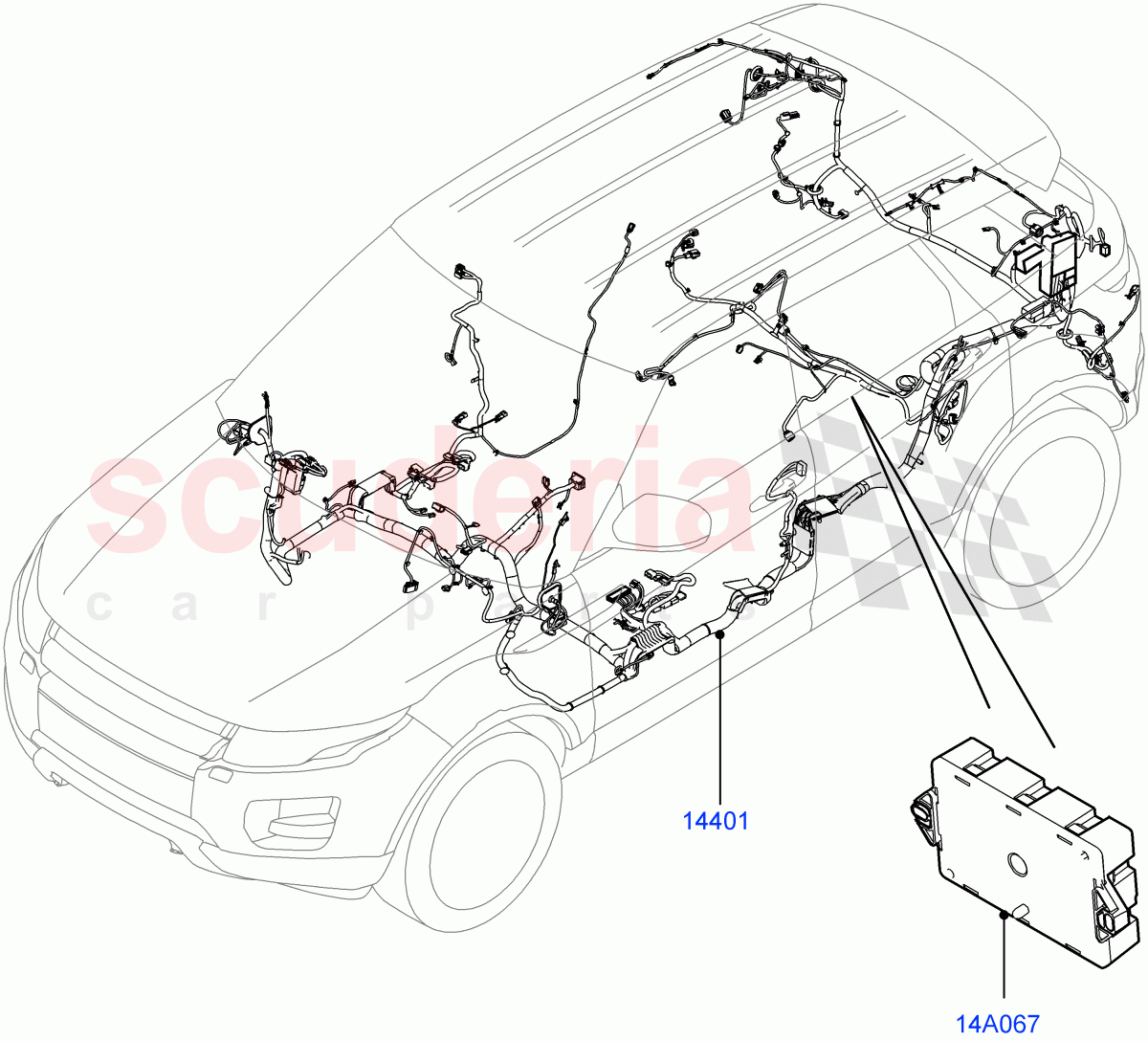 Electrical Wiring - Engine And Dash(Main Harness)(5 Door,Itatiaia (Brazil))((V)FROMGT000001) of Land Rover Land Rover Range Rover Evoque (2012-2018) [2.0 Turbo Diesel]