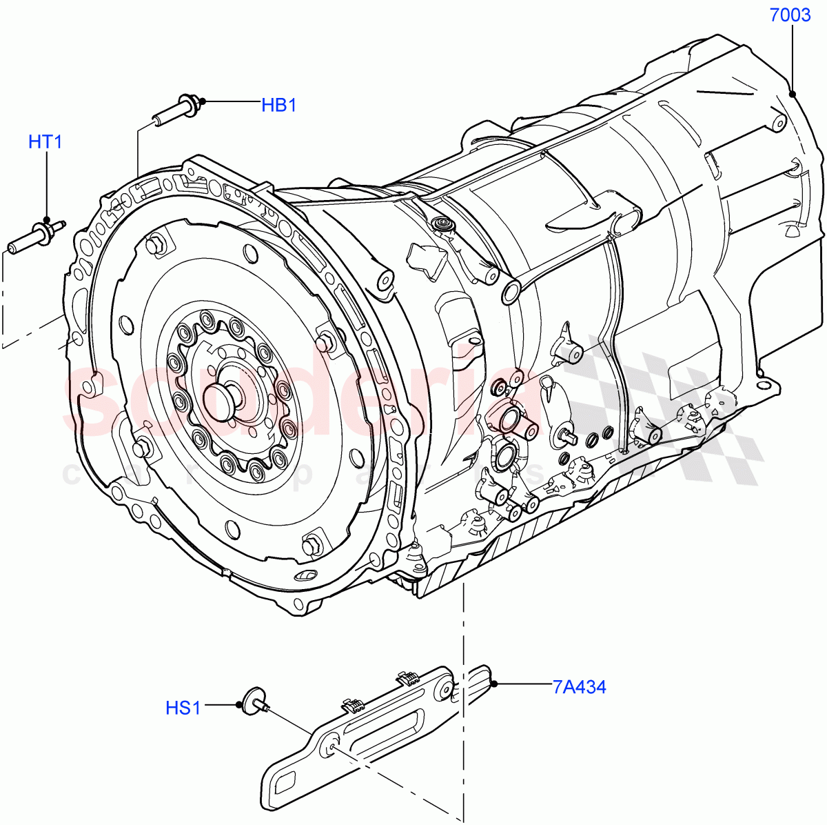 Auto Trans Assy & Speedometer Drive (Solihull Plant Build) (3.0L DOHC GDI SC V6 PETROL, 8 Speed Auto Trans ZF 8HP45) ((V) FROMEA000001) of Land Rover Land Rover Range Rover Sport (2014+) [2.0 Turbo Diesel]