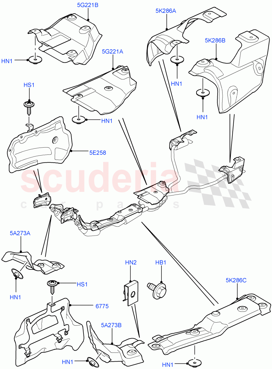 Heat Shields - Exhaust System(AJ Petrol 4.4 V8 EFI (220KW)) of Land Rover Land Rover Range Rover Sport (2005-2009) [4.4 AJ Petrol V8]