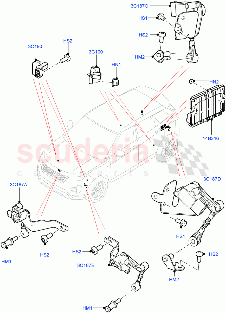 Height And Adaptive Damping Control (Halewood (UK)) of Land Rover Land Rover Range Rover Evoque (2019+) [2.0 Turbo Diesel AJ21D4]