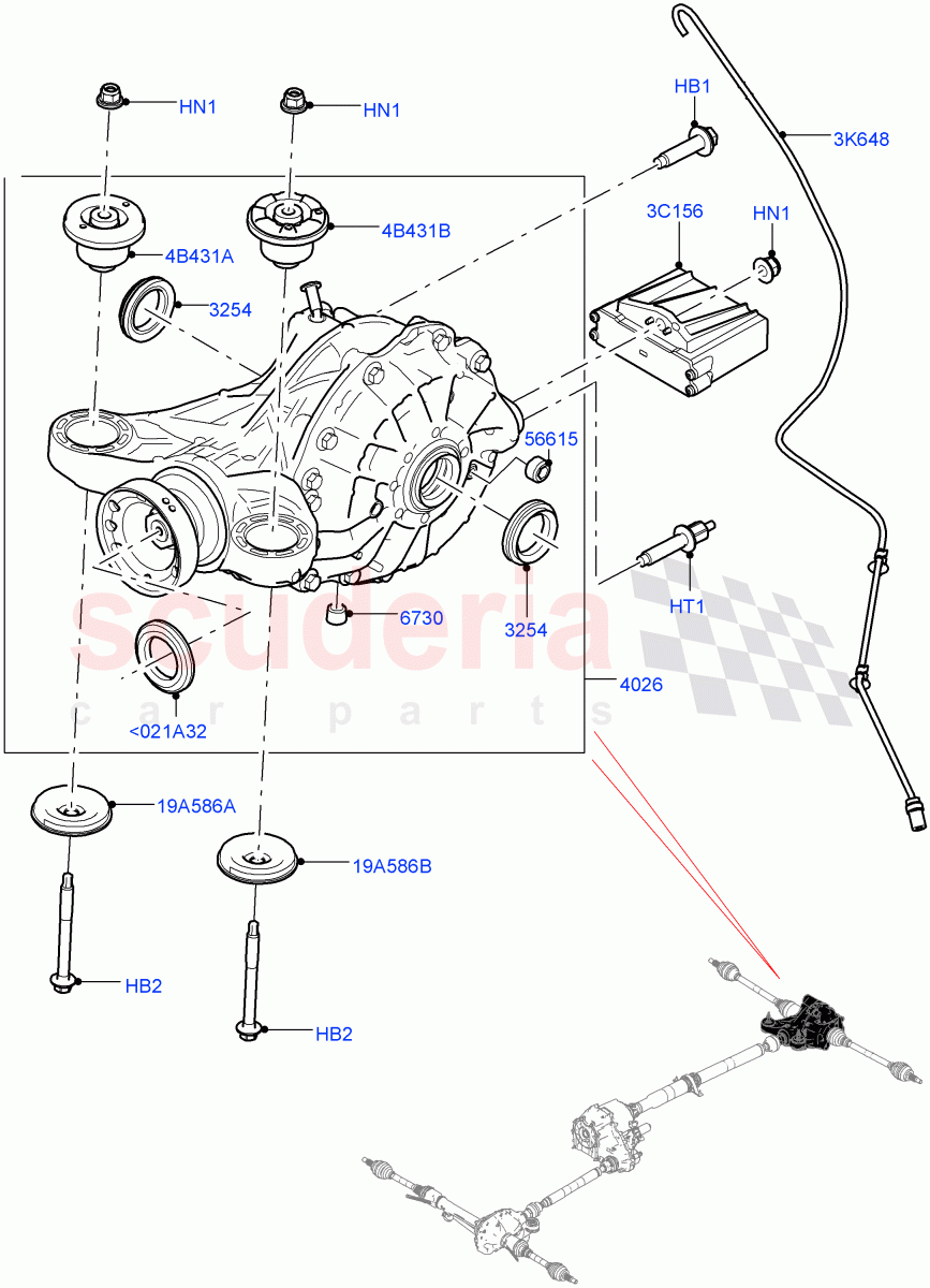 Rear Axle(2.0L 16V TIVCT T/C 240PS Petrol,Rear Axle Open Style Differential)((V)TOGA999999) of Land Rover Land Rover Range Rover (2012-2021) [3.0 I6 Turbo Petrol AJ20P6]