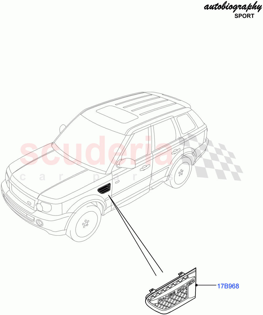 Dash Panel And Front Fenders(Autobiography Sales Badge)((V)FROMAA000001) of Land Rover Land Rover Range Rover Sport (2010-2013) [5.0 OHC SGDI SC V8 Petrol]