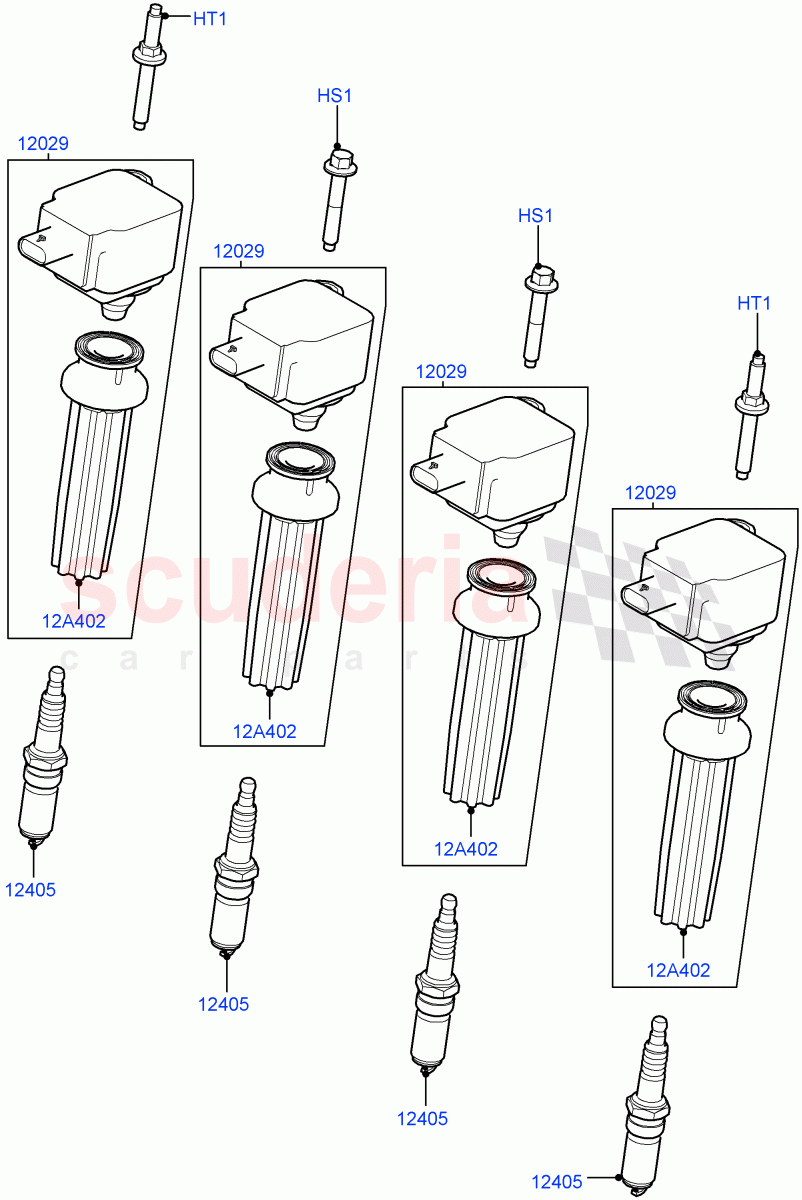 Ignition Coil And Wires/Spark Plugs (2.0L 16V TIVCT T/C 240PS Petrol, Itatiaia (Brazil)) ((V) FROMGT000001) of Land Rover Land Rover Range Rover Evoque (2012-2018) [2.0 Turbo Petrol GTDI]