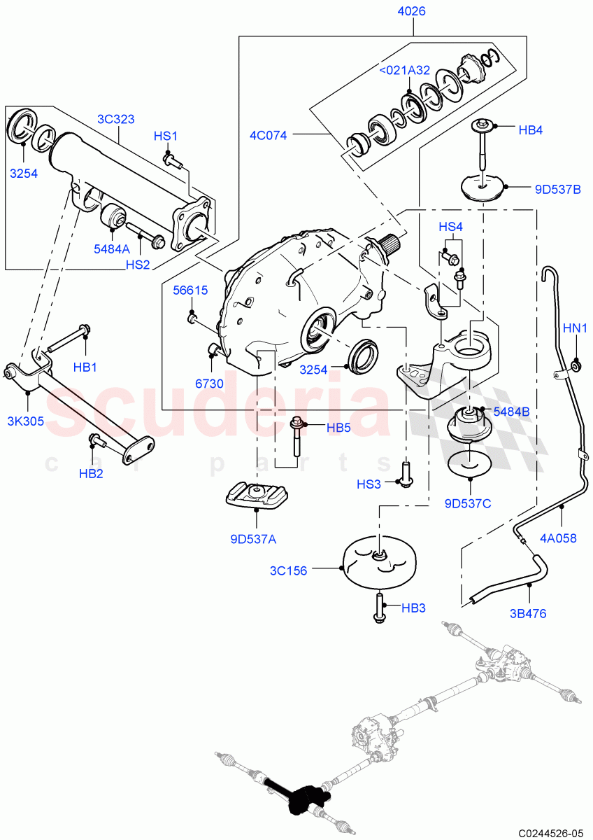 Front Axle Case(With Petrol Engines) of Land Rover Land Rover Range Rover Sport (2014+) [2.0 Turbo Petrol GTDI]