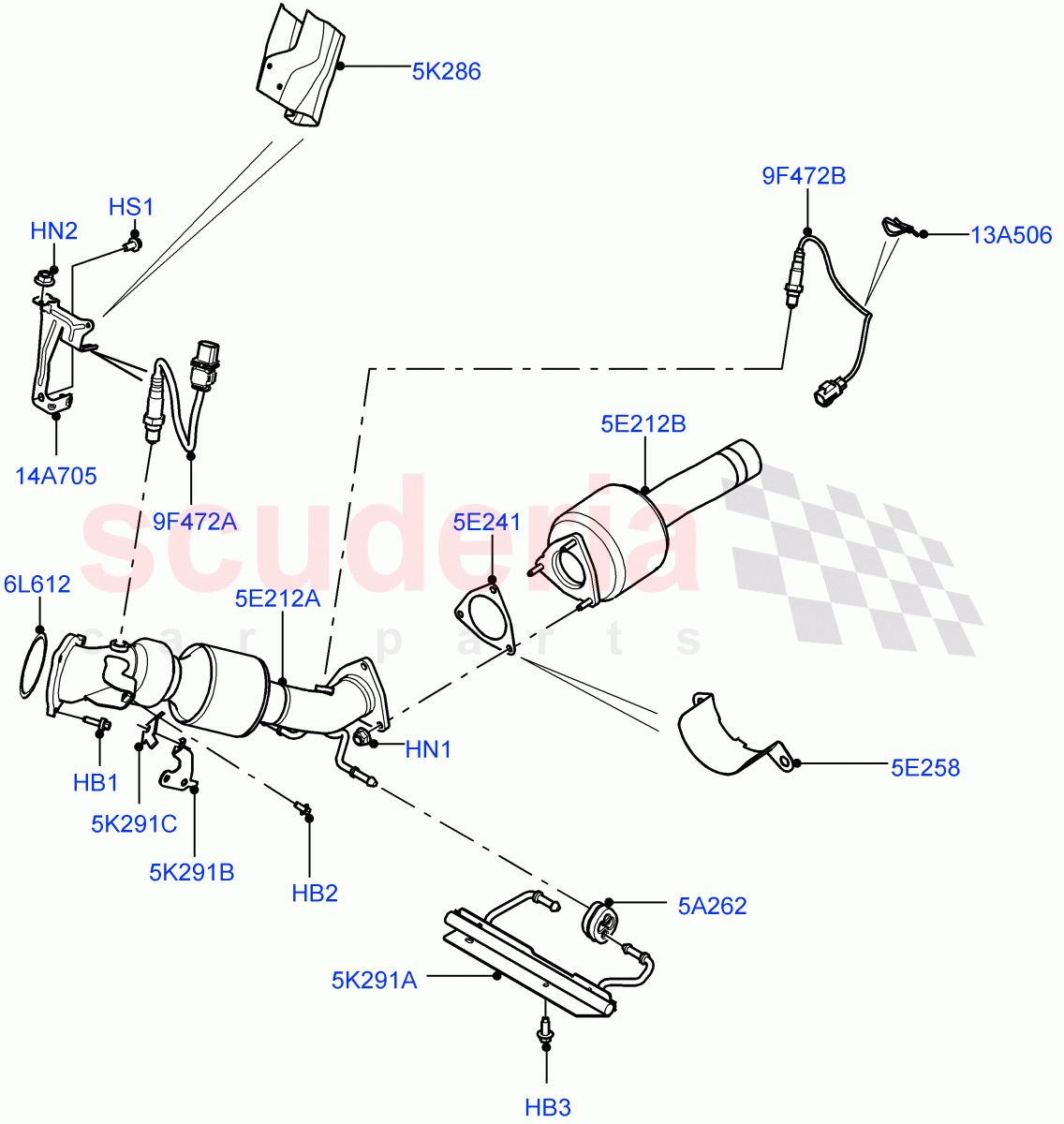 Exhaust System(Front)(2.0L 16V TIVCT T/C 240PS Petrol,Changsu (China))((V)FROMEG000001) of Land Rover Land Rover Range Rover Evoque (2012-2018) [2.0 Turbo Petrol GTDI]