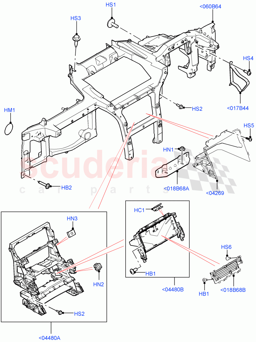 Instrument Panel(Internal Components, Nitra Plant Build)((V)FROMK2000001) of Land Rover Land Rover Discovery 5 (2017+) [3.0 I6 Turbo Diesel AJ20D6]