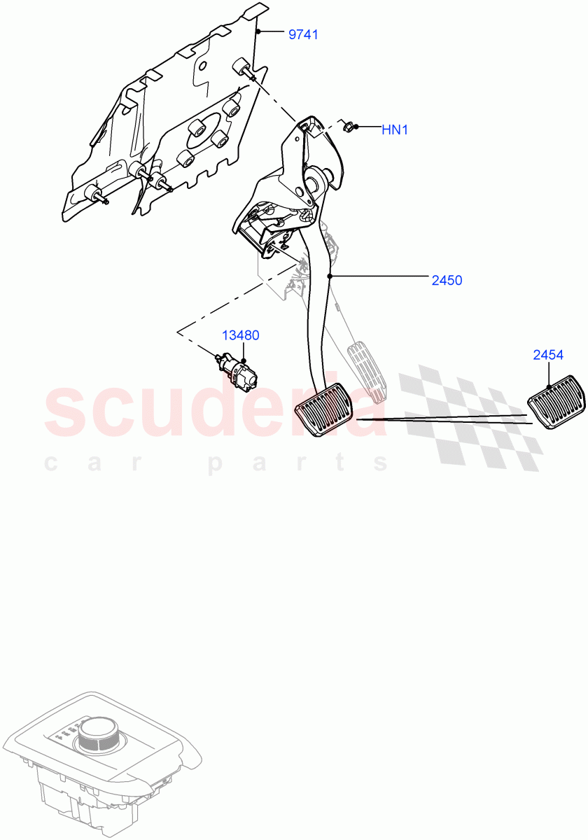 Brake And Clutch Controls(9 Speed Auto Trans 9HP50,Changsu (China),9 Speed Auto AWD)((V)FROMFG000001,(V)TOMG140568) of Land Rover Land Rover Discovery Sport (2015+) [1.5 I3 Turbo Petrol AJ20P3]