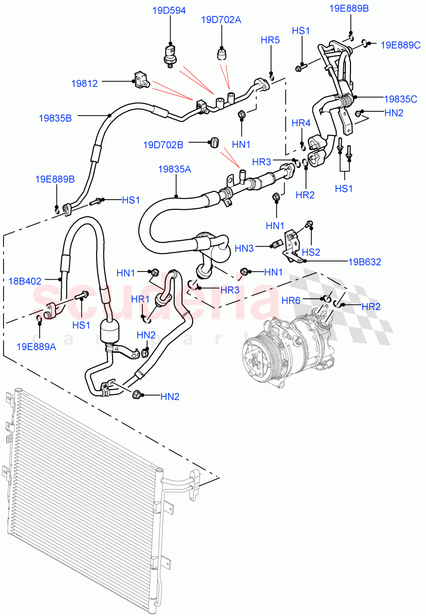 Air Conditioning System (Front) (3.0 V6 Diesel) ((V) FROMAA000001, (V) TODA999999) of Land Rover Land Rover Discovery 4 (2010-2016) [3.0 DOHC GDI SC V6 Petrol]