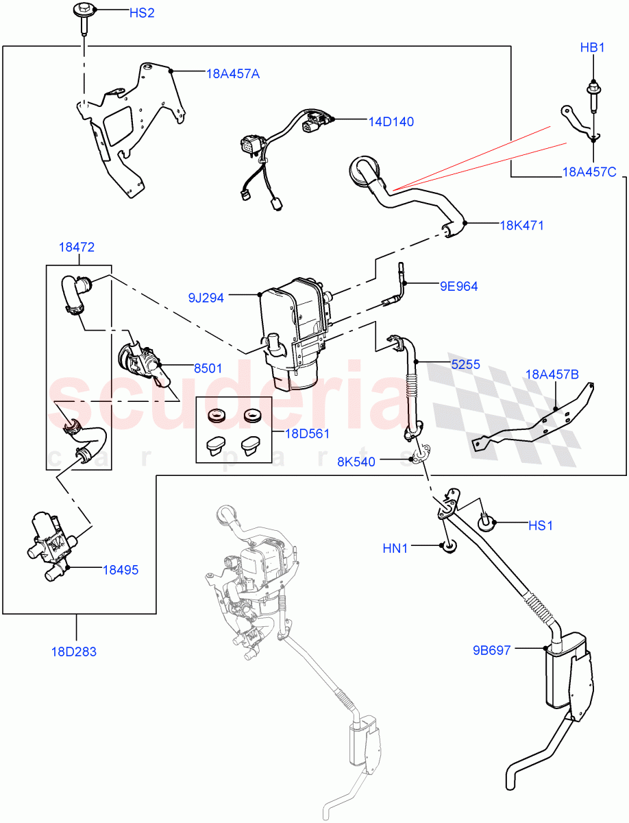 Auxiliary Fuel Fired Pre-Heater of Land Rover Land Rover Range Rover Sport (2014+) [4.4 DOHC Diesel V8 DITC]