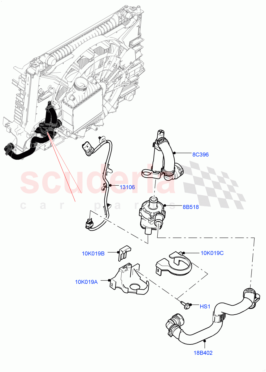 Water Pump(Auxiliary Unit)(2.0L I4 DSL MID DOHC AJ200) of Land Rover Land Rover Range Rover Velar (2017+) [2.0 Turbo Diesel]