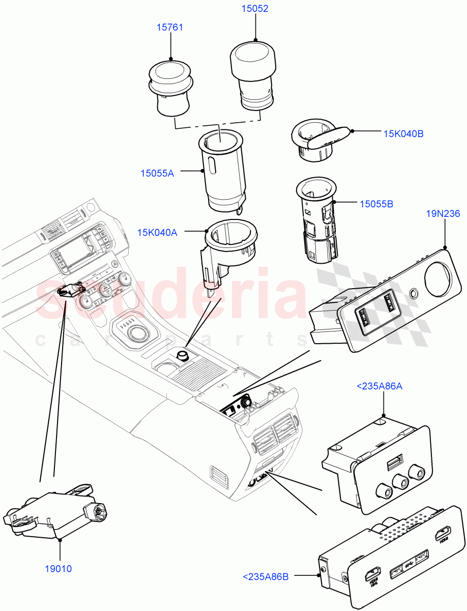 Instrument Panel Related Parts (Halewood (UK)) of Land Rover Land Rover Range Rover Evoque (2012-2018) [2.0 Turbo Petrol GTDI]