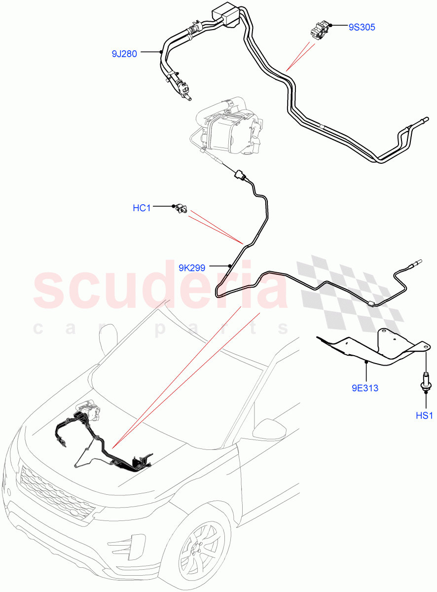 Fuel Lines (Under Floor) (2.0L AJ20D4 Diesel LF PTA, Halewood (UK), 2.0L AJ20D4 Diesel High PTA, 2.0L AJ20D4 Diesel Mid PTA) of Land Rover Land Rover Discovery Sport (2015+) [2.0 Turbo Diesel]
