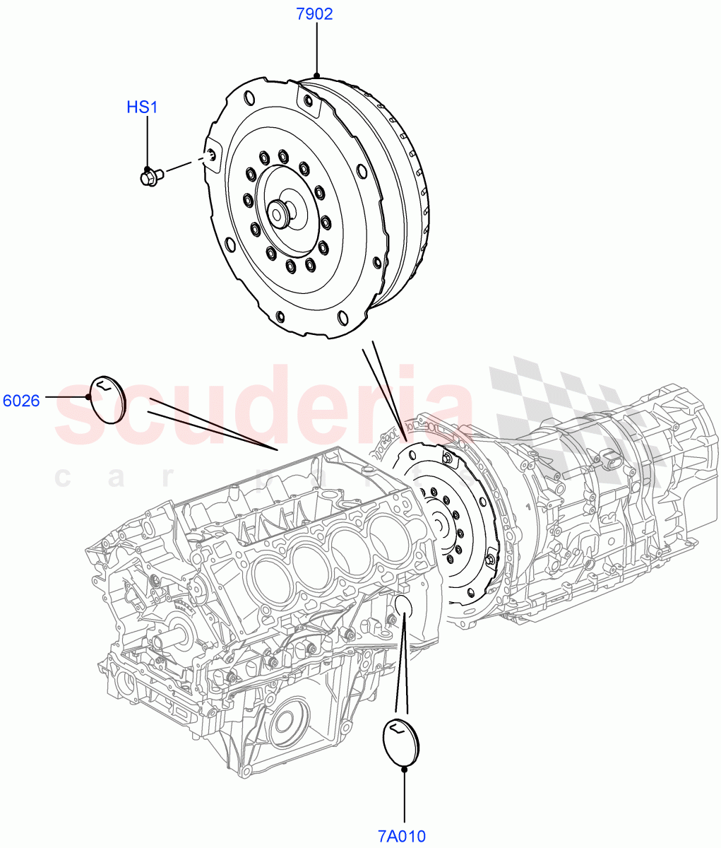 Converter (3.0 V6 Diesel, 6 Speed Auto Transmission ZF 6HP28, 5.0L OHC SGDI SC V8 Petrol - AJ133, 5.0L OHC SGDI NA V8 Petrol - AJ133) ((V) FROMAA000001) of Land Rover Land Rover Discovery 4 (2010-2016) [3.0 Diesel 24V DOHC TC]
