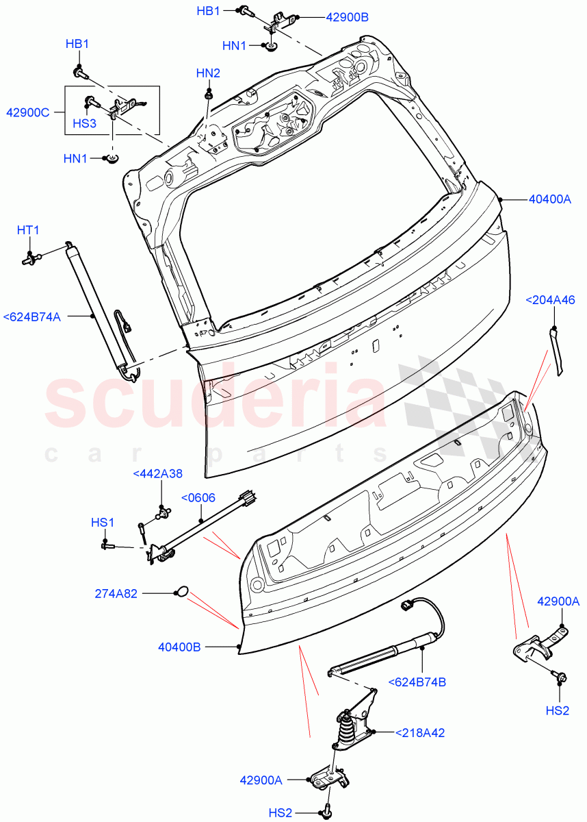 Luggage Compartment Door (Door And Fixings) of Land Rover Land Rover Range Rover (2022+) [3.0 I6 Turbo Diesel AJ20D6]