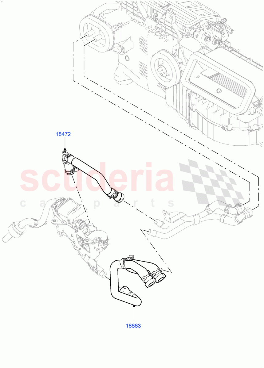 Heater Hoses(Front)(4.4L DOHC DITC V8 Diesel,With Fuel Fired Heater)((V)FROMKA000001) of Land Rover Land Rover Range Rover (2012-2021) [2.0 Turbo Petrol AJ200P]