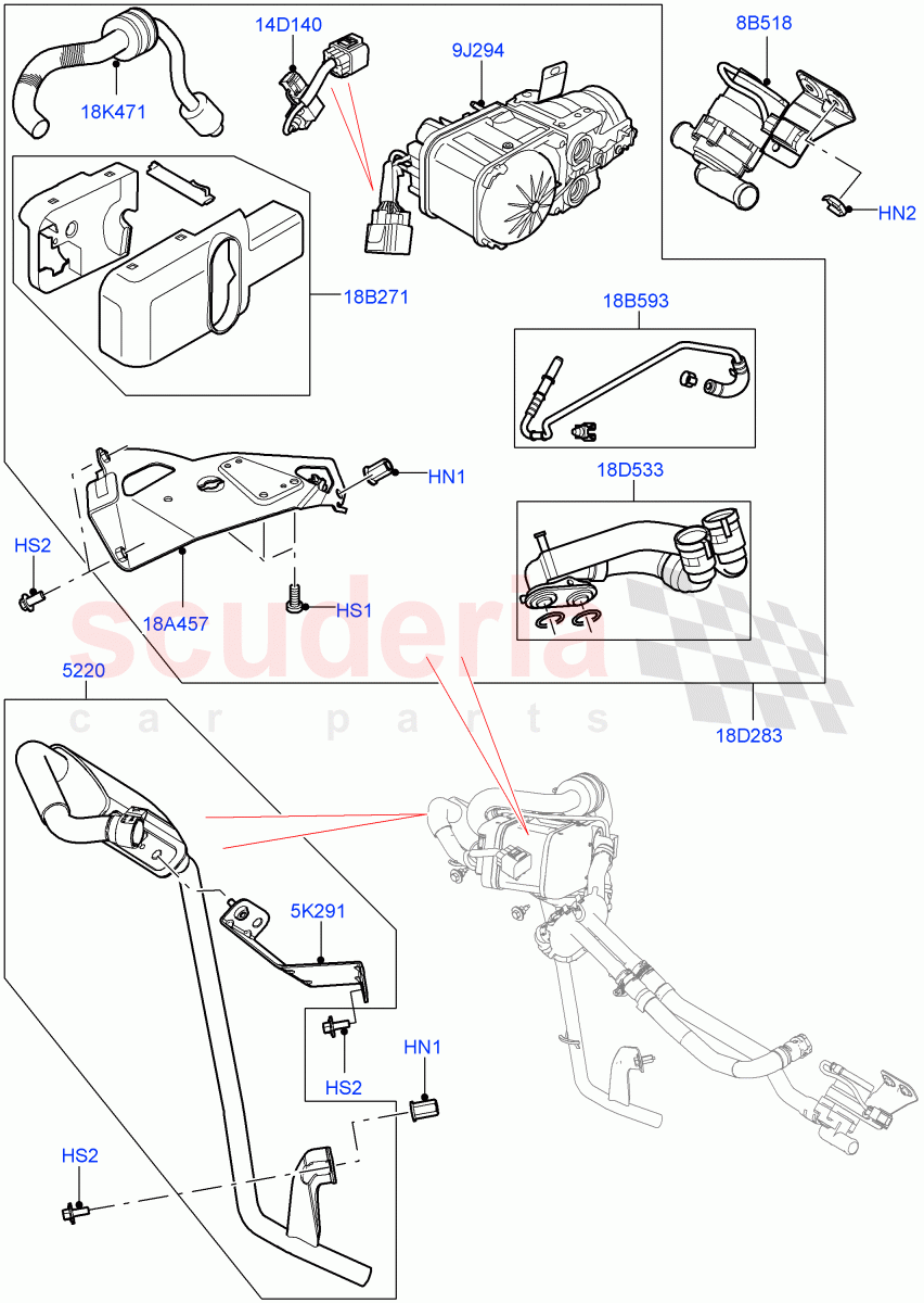 Auxiliary Fuel Fired Pre-Heater(Heater Components, External Components)(Halewood (UK),Fuel Heater W/Pk Heat With Remote,Fuel Heater W/Pk Heat Less Remote,With Fuel Fired Heater,Fuel Fired Heater With Park Heat)((V)TOKH999999) of Land Rover Land Rover Discovery Sport (2015+) [2.0 Turbo Petrol AJ200P]