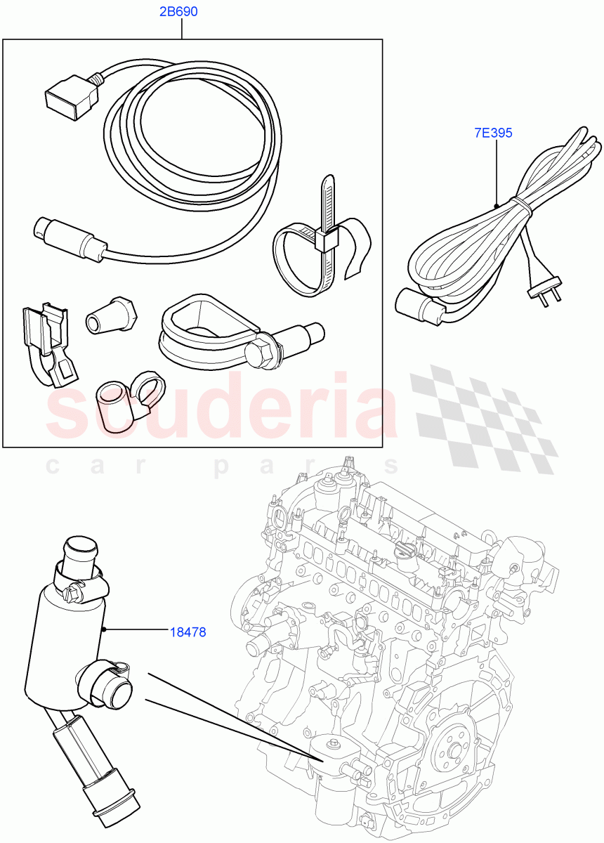 Engine Heater(2.0L 16V TIVCT T/C Gen2 Petrol,Halewood (UK),2.0L 16V TIVCT T/C 240PS Petrol) of Land Rover Land Rover Range Rover Evoque (2012-2018) [2.0 Turbo Petrol GTDI]