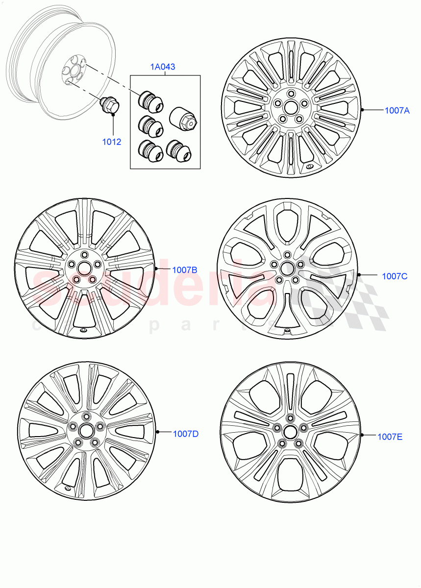 Accessory Wheels(Accessory)(Halewood (UK),Itatiaia (Brazil)) of Land Rover Land Rover Range Rover Evoque (2012-2018) [2.0 Turbo Petrol AJ200P]