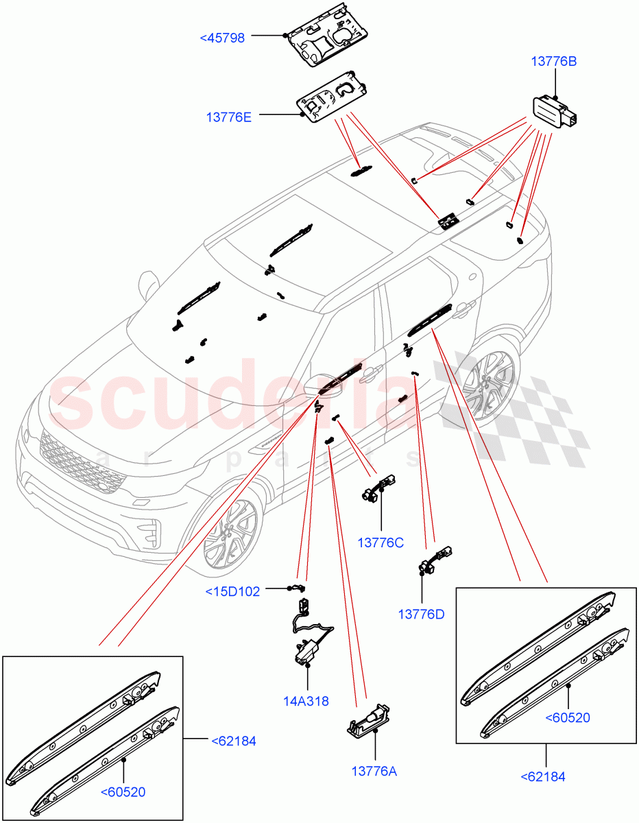 Interior Lamps(Door - Front/Rear, Nitra Plant Build)((V)FROMK2000001) of Land Rover Land Rover Discovery 5 (2017+) [2.0 Turbo Petrol AJ200P]