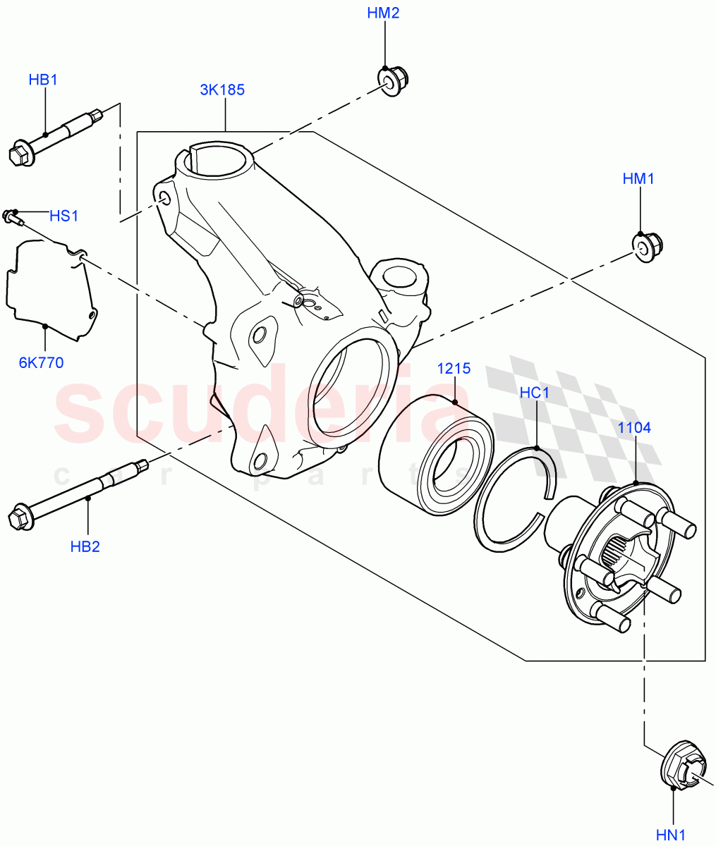 Front Knuckle And Hub(Halewood (UK))((V)TOKH999999) of Land Rover Land Rover Discovery Sport (2015+) [2.0 Turbo Diesel AJ21D4]